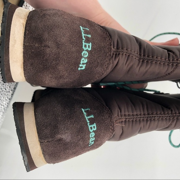 L.L. BEAN Carrabasset Boots Fur Lace Up Tall Winter Snow TEK 2.5 Waterproof Boot - Picture 9 of 10